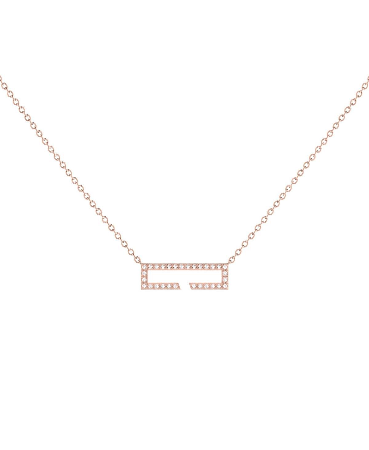 LuvMyJewelry Swing Rectangle Design Sterling Silver Diamond Women Necklace Product Image