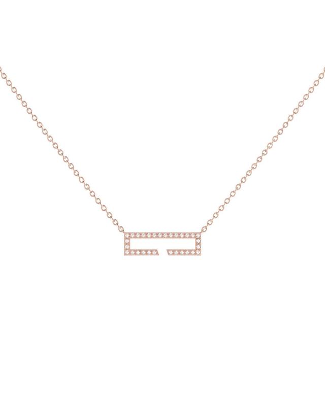 LuvMyJewelry Swing Rectangle Design Sterling Silver Diamond Women Necklace Product Image