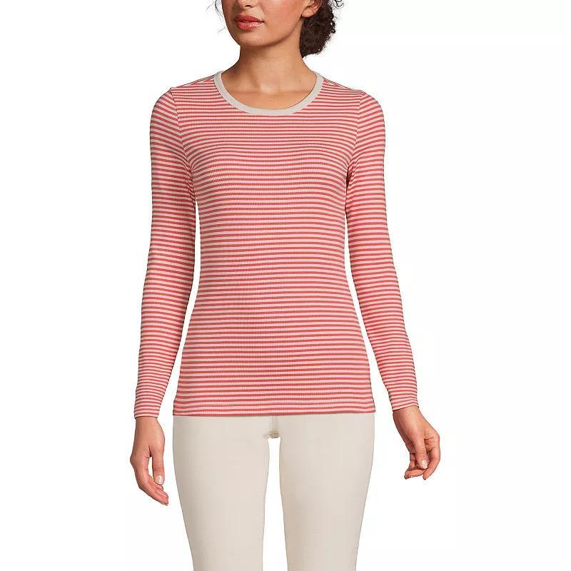 Lands End Womens Long Sleeve Micro Rib T-Shirt Product Image