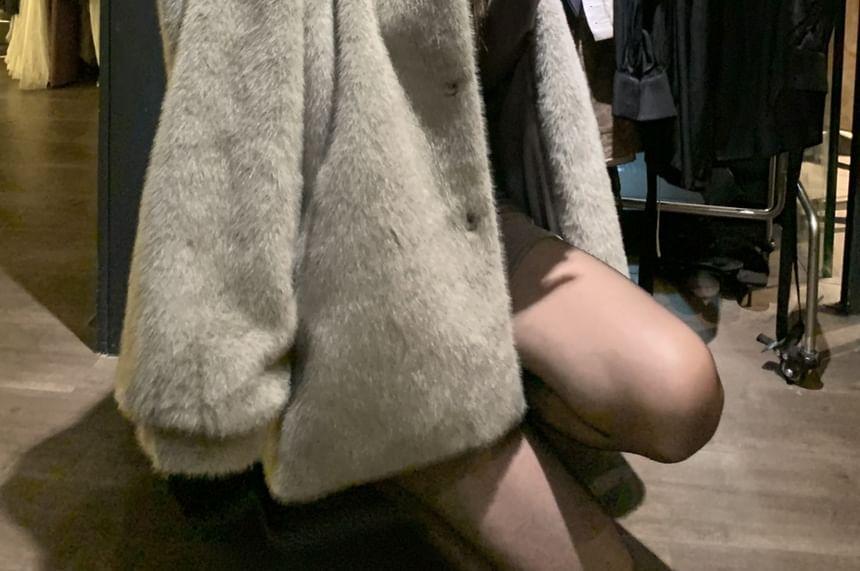 Faux-Fur High-Neck Coat Product Image