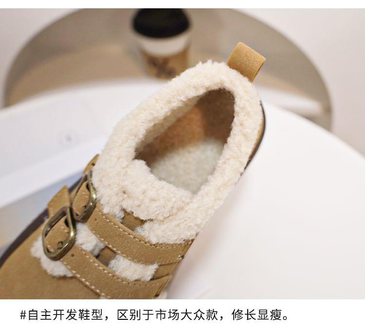 Platform Fleece-Lined Buckled Shoes Product Image