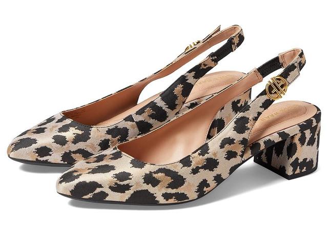 Cole Haan The Go-To Slingback Pump 45 mm (Leopard Suede) Women's Shoes Product Image