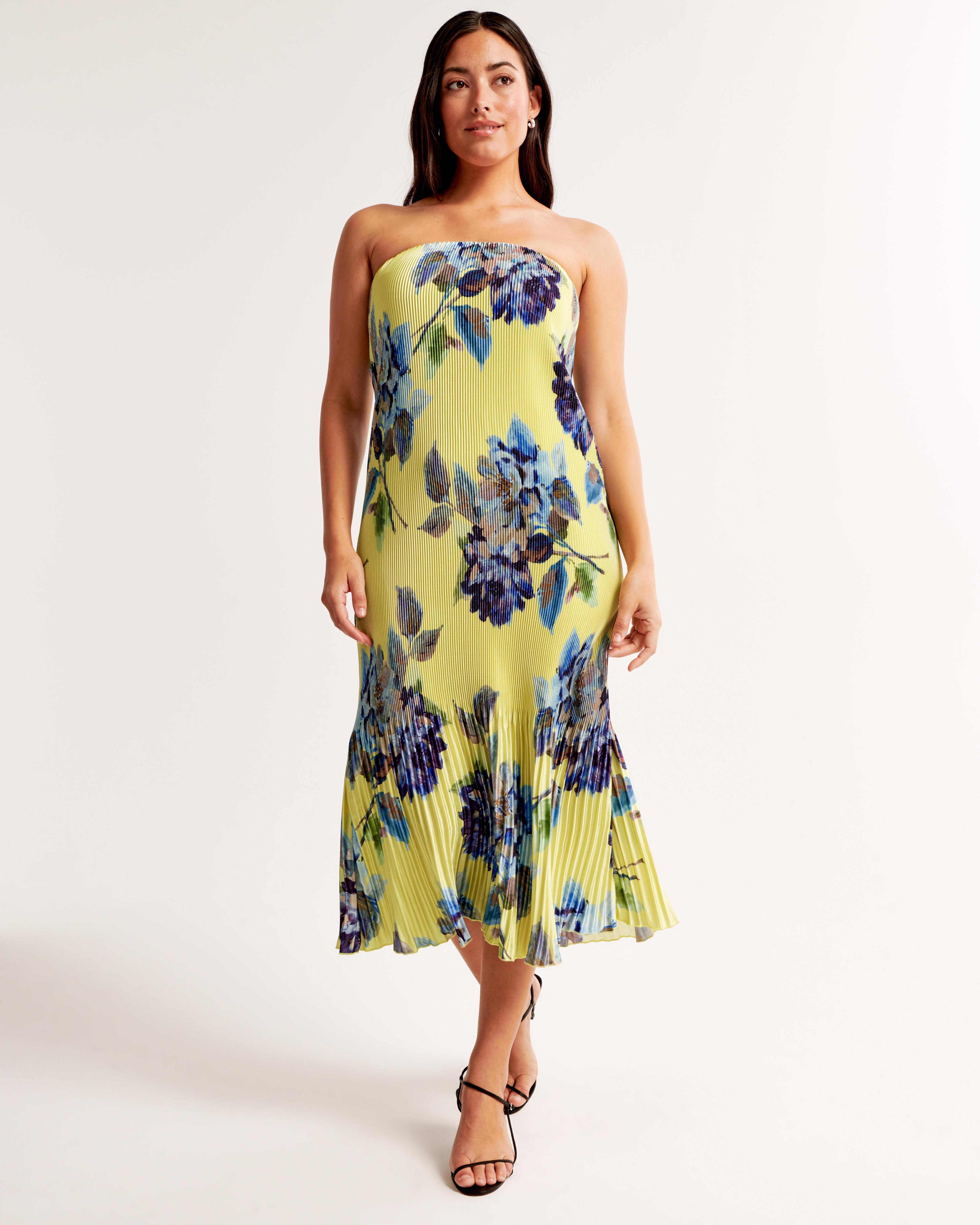 The A&F Giselle Pleat Release Midi Dress Product Image