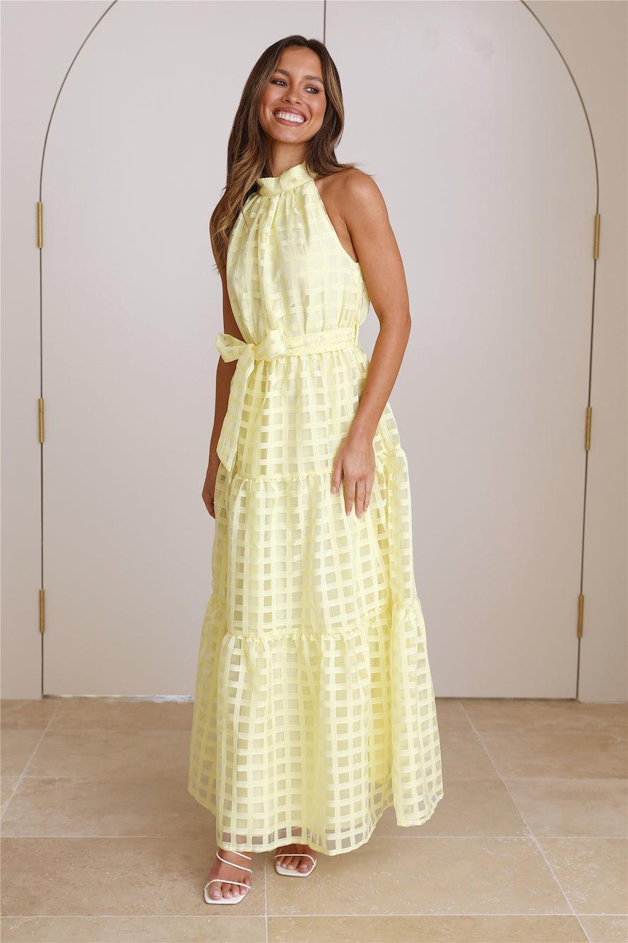 Summertime Picnic Maxi Dress Lemon  Product Image