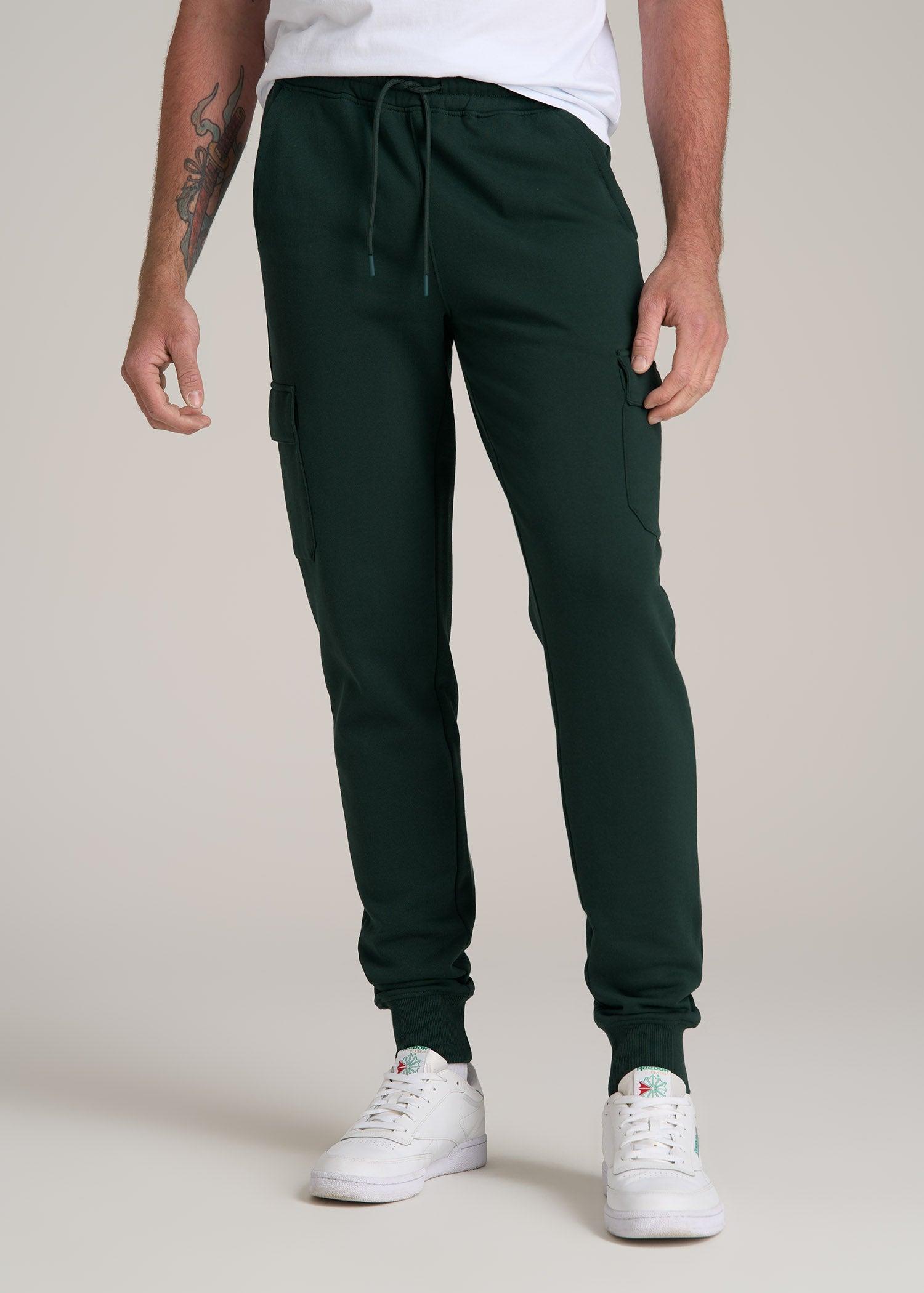 Fleece Cargo Jogger For Tall Men in Rain Forest Product Image