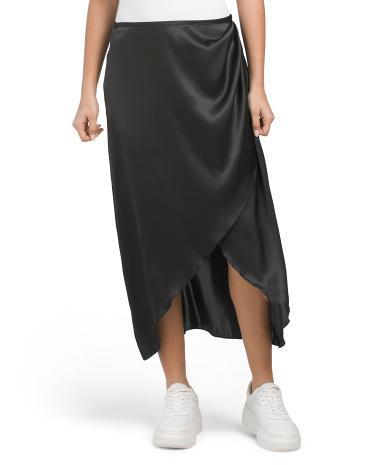 Satin Midi Skirt For Women Product Image