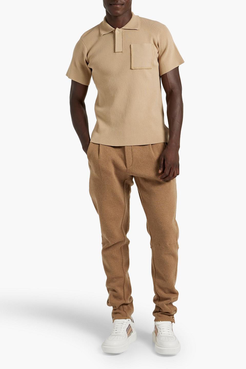 Tapered Wool-blend Pants In Camel product image