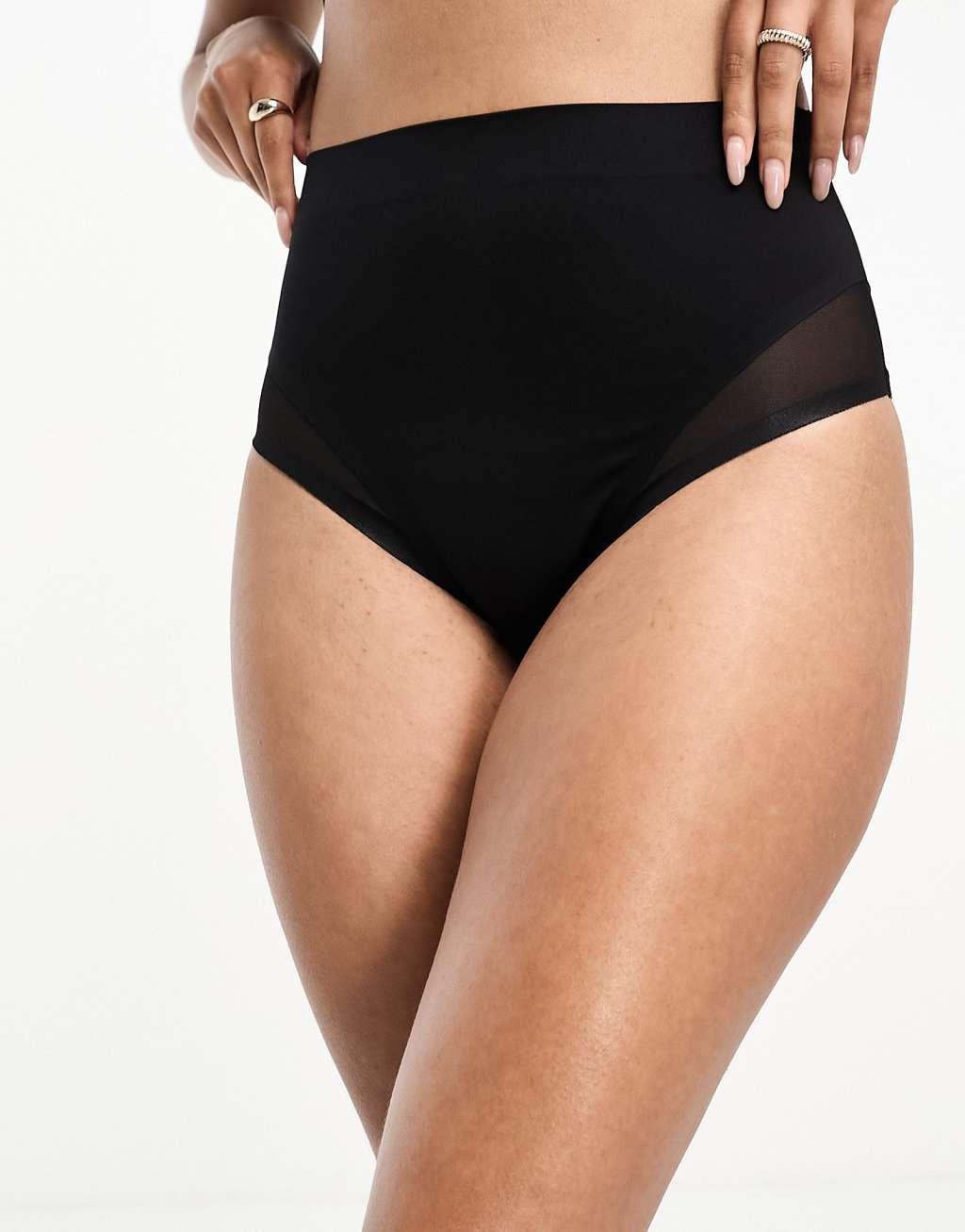 ASOS DESIGN Contouring medium control high waist brief with mesh Product Image