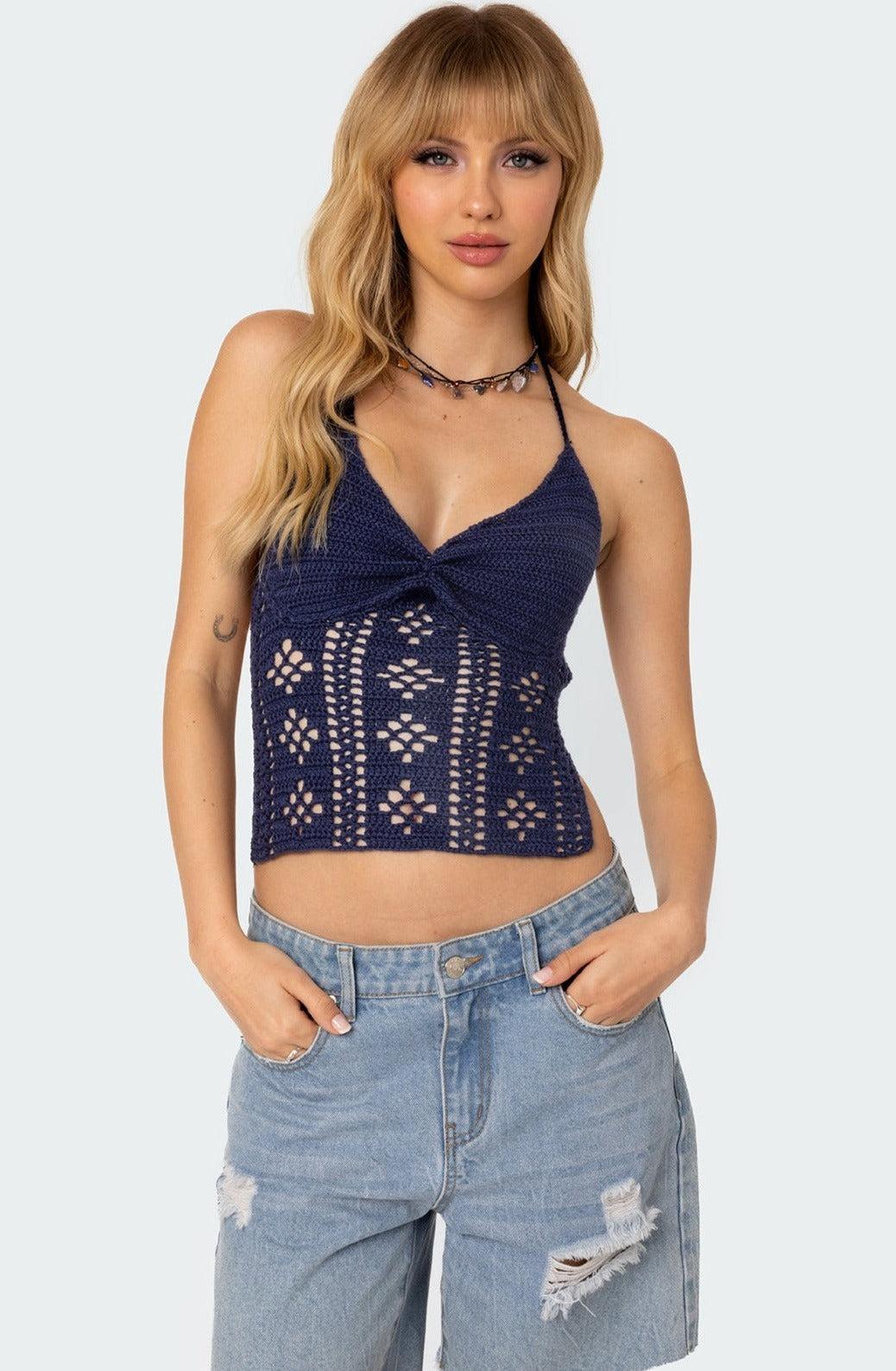 Jada Open Back Crochet Top Product Image