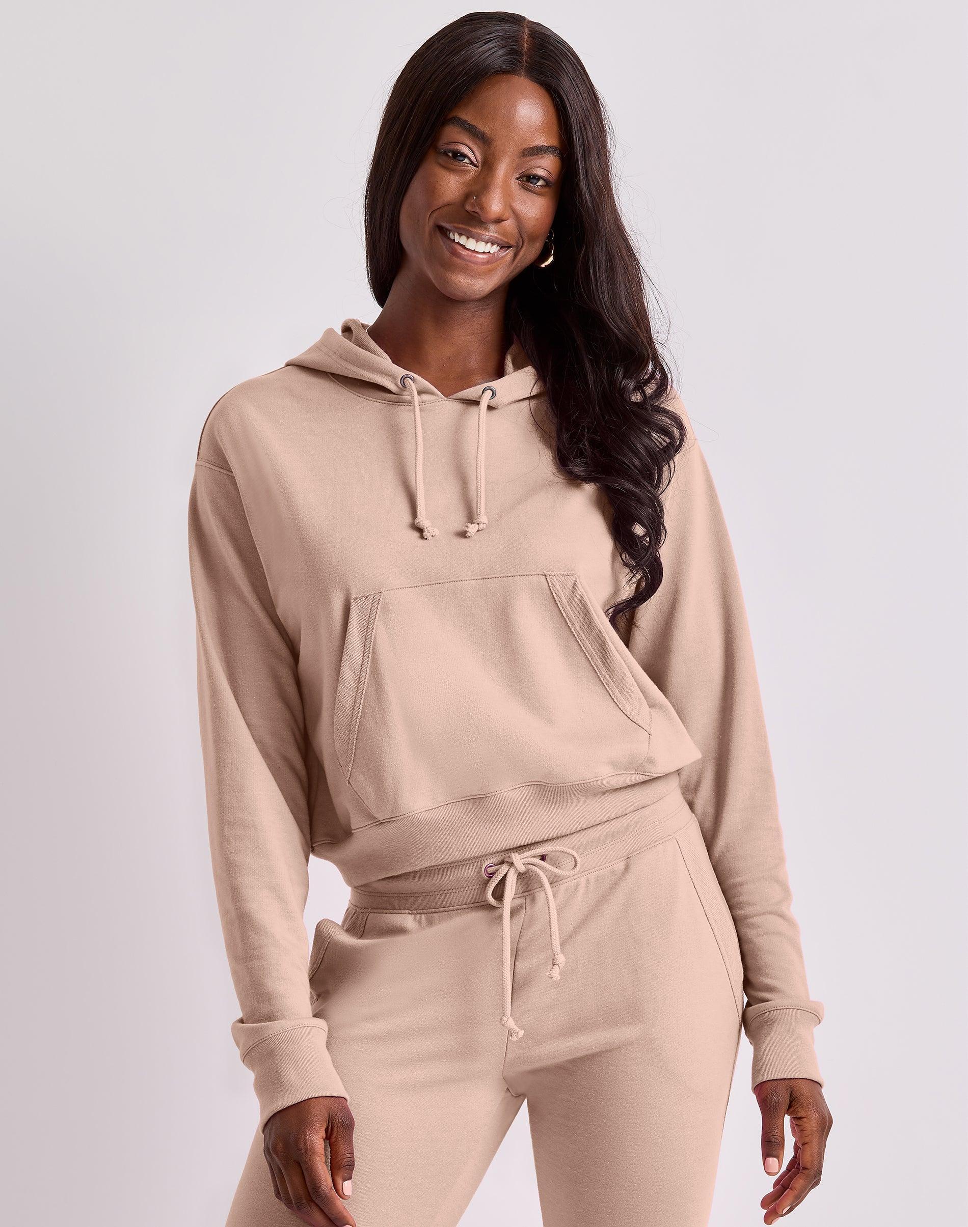 Womens Hanes Cropped Fleece Hoodie Product Image