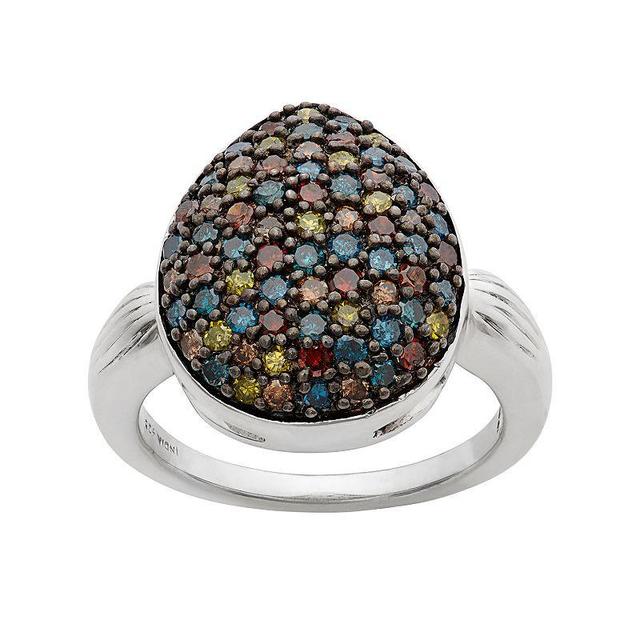 Jewelexcess 1 Carat T.W. Diamond Sterling Silver Teardrop Ring, Womens Multicolor Product Image