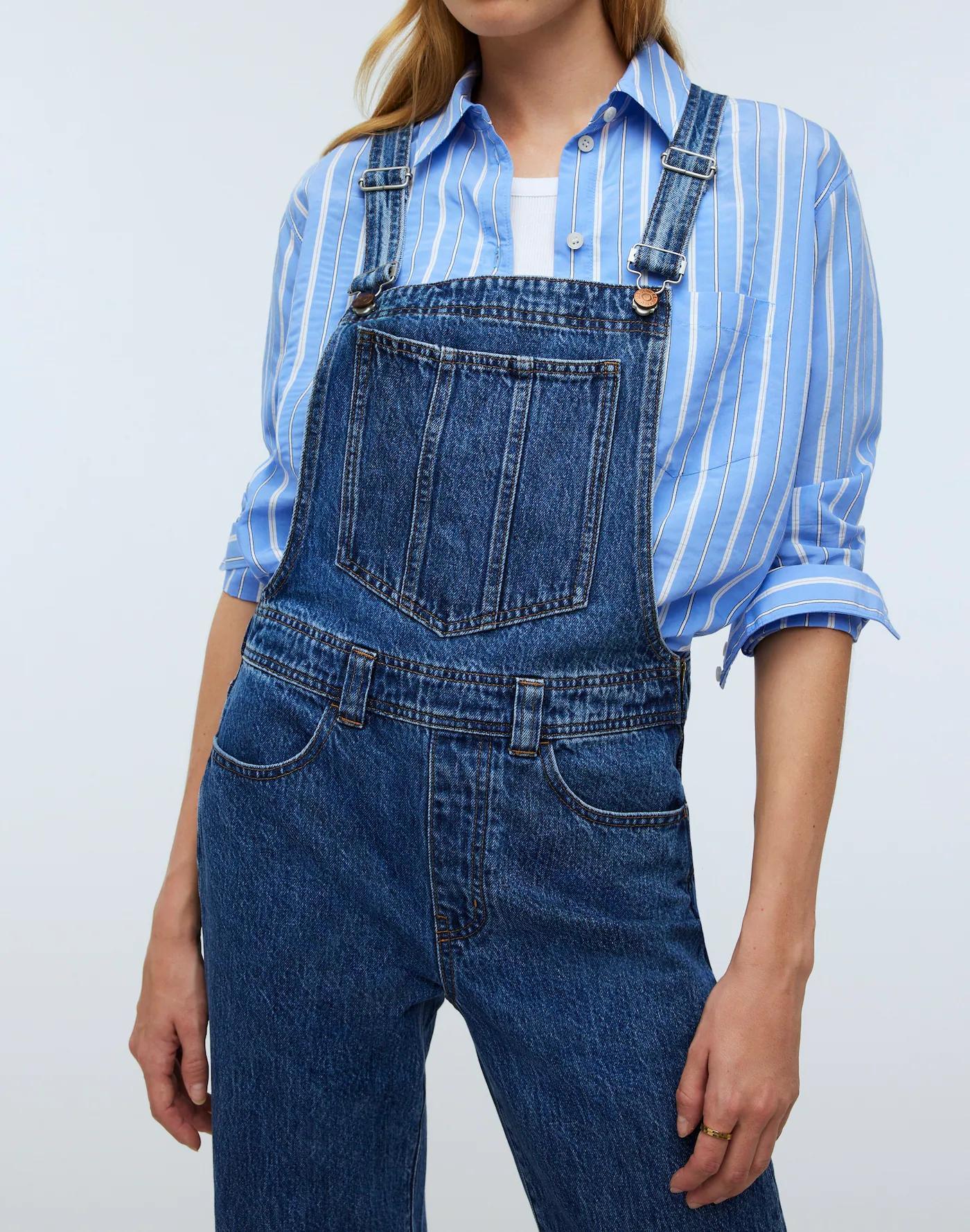 Low-Slung Straight Overalls in Clifdon Wash Product Image