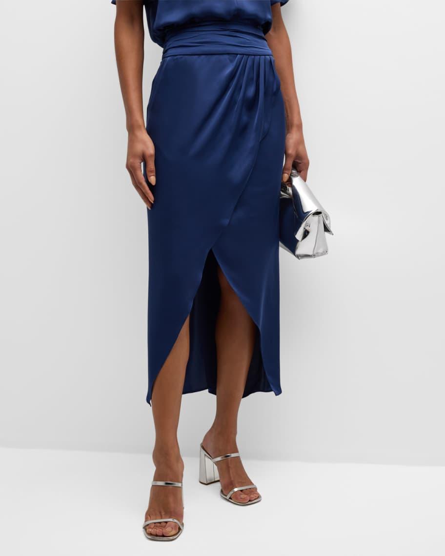 Zula Draped Satin Skirt Product Image