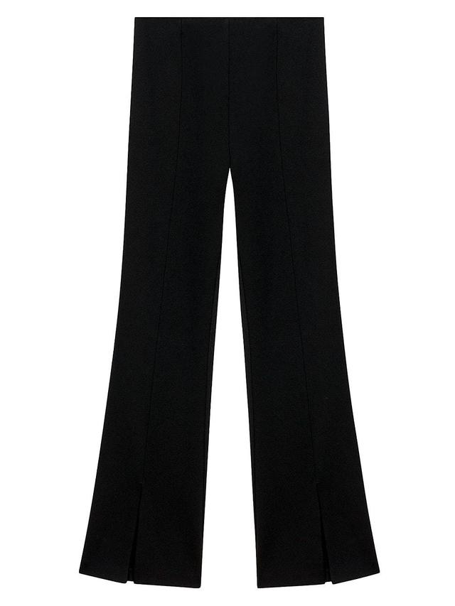 Womens Black Slim-Fit Trousers With Slits Product Image