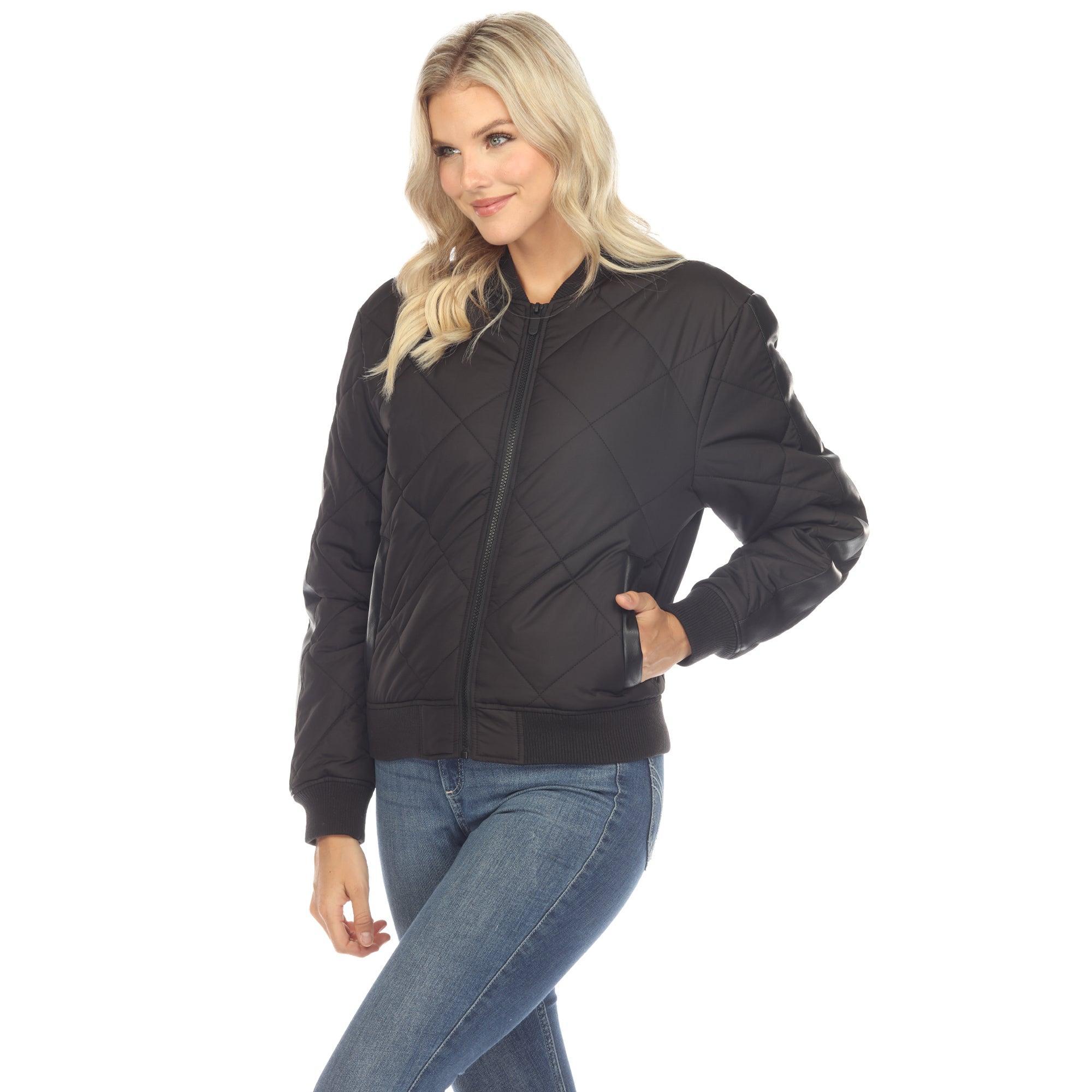 Lightweight Diamond Quilted Puffer Bomber Jacket Product Image