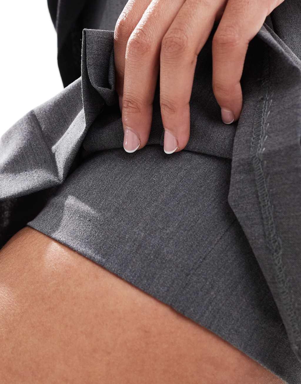 COLLUSION ultimate tailored pleated mini skort in charcoal Product Image