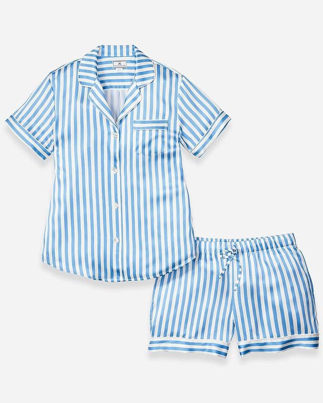 Petite Plume™ women's striped short set in mulberry silk Product Image