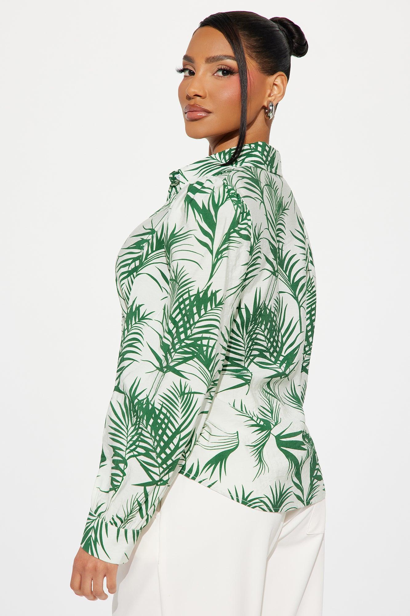 In The Tropics Shirt - Green/combo Product Image