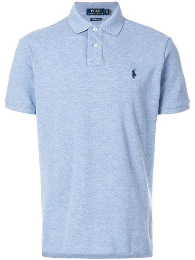 Stretch Mesh Classic Fit Polo Shirt In Jamaica Heather Blue Product Image