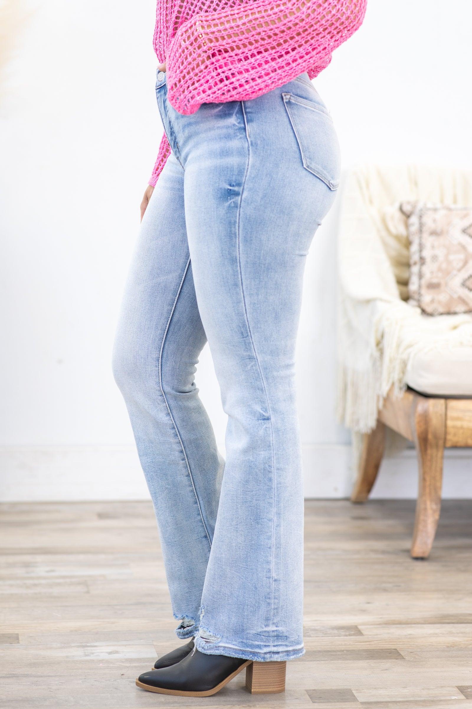 Lovervet Tummy Control Mid Rise Bootcut Jeans Product Image