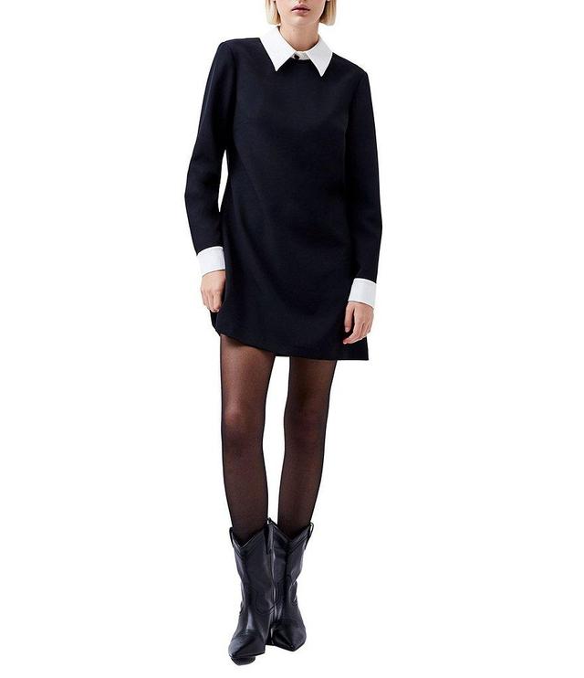 French Connection Echo Point Collar Neck Long Sleeve Mini Dress Product Image