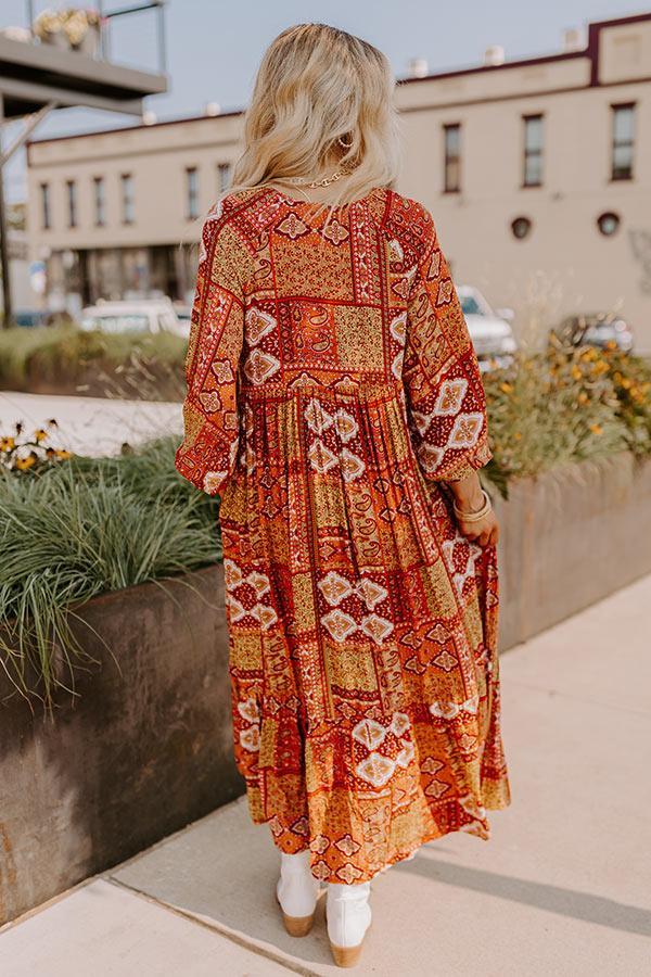 Orchard Oasis Paisley Maxi Dress in Wine Product Image