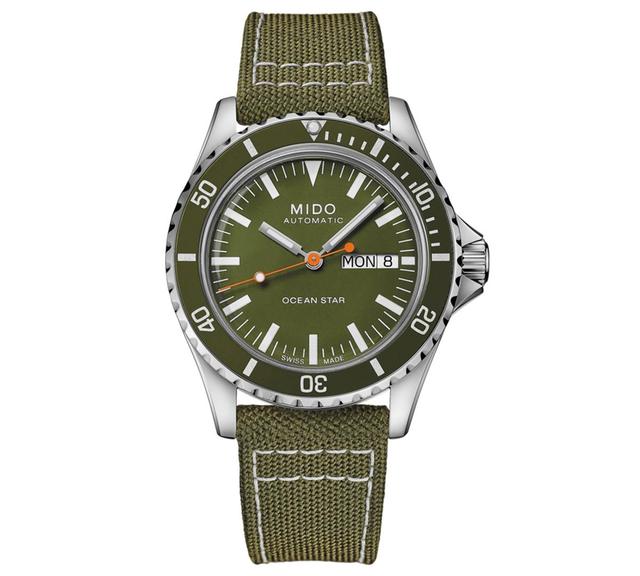 Mido Mens Swiss Automatic Ocean Star Tribute Green Fabric Strap Watch 41mm Product Image