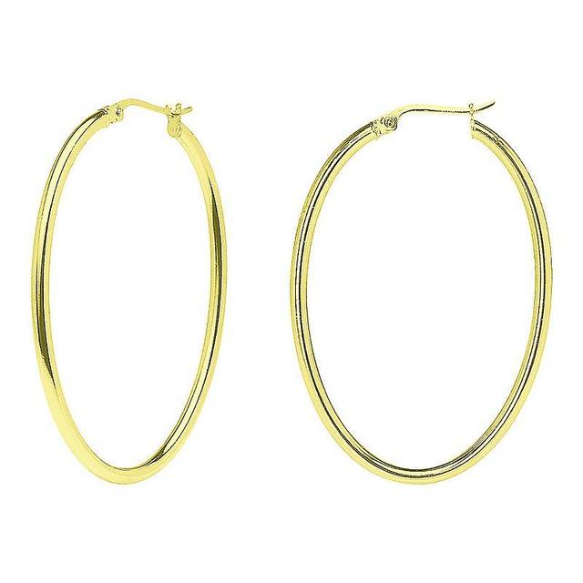 Aleure Precioso Sterling Silver Oval Hoop Earrings, Womens Product Image