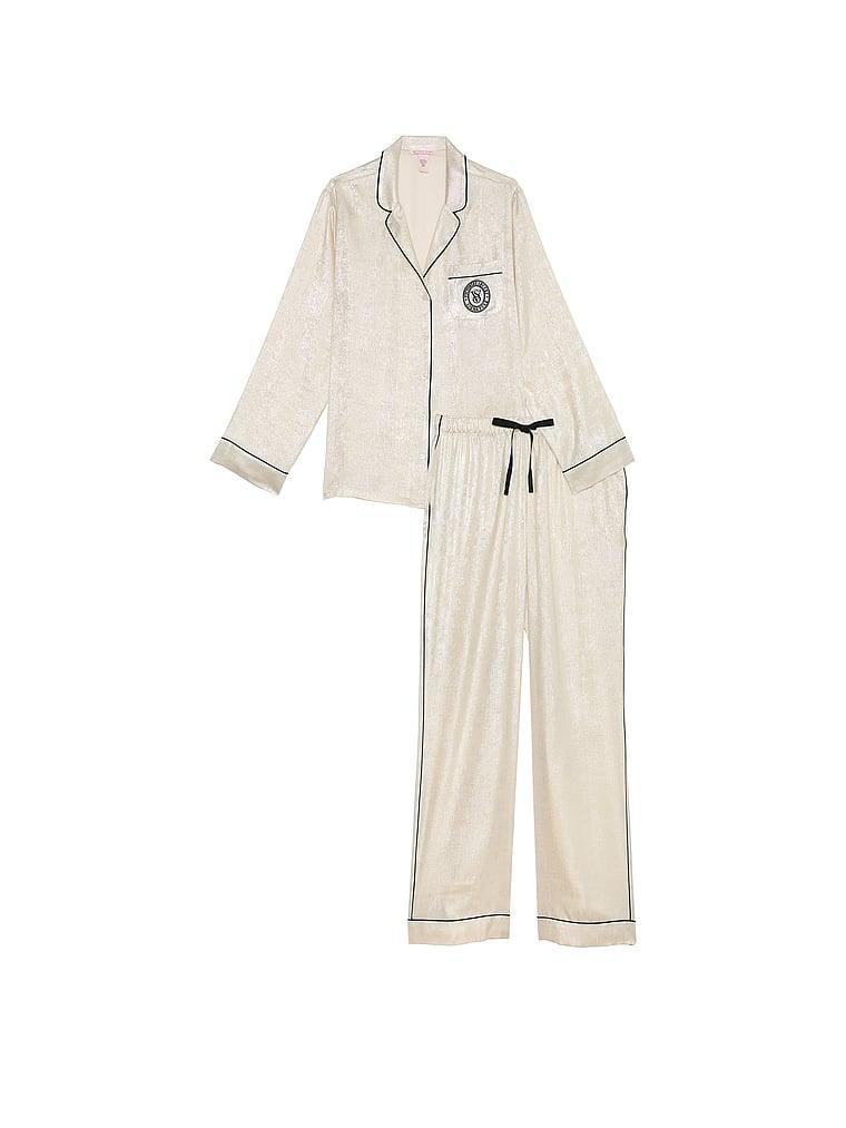 Glazed Satin Long Pajama Set Product Image