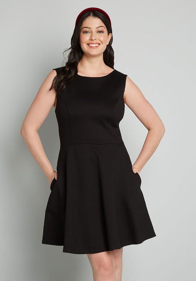 Black Bow Affair Fit And Flare Dress Product Image