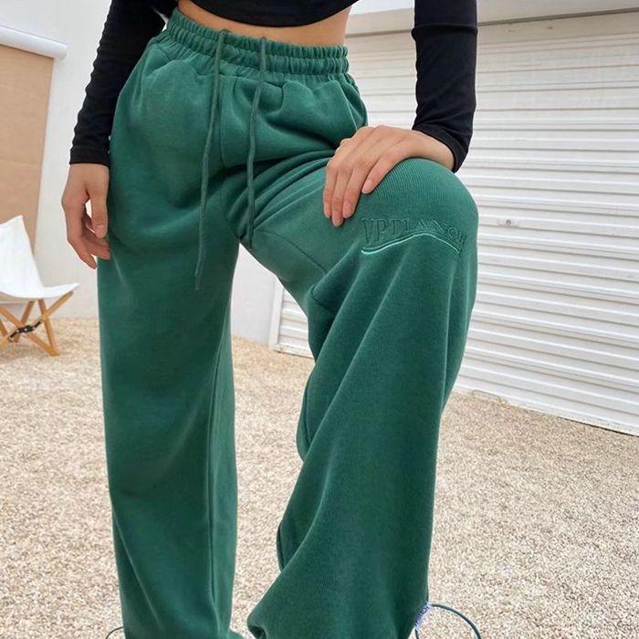 Drawstring Lettering Sweatpants Product Image