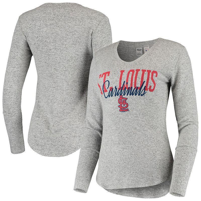 Womens Concepts Sport Heathered Gray St. Louis Cardinals Tri-Blend Long Sleeve T-Shirt Product Image