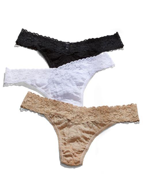 Signature Lace Original Rise Thong 3-Pack Product Image