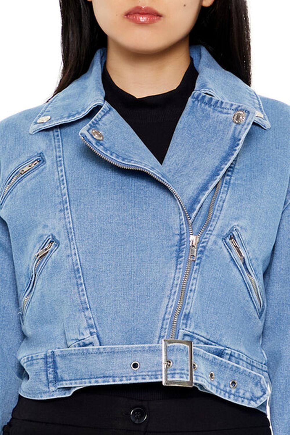 Belted Denim Moto Jacket | Forever 21 Product Image