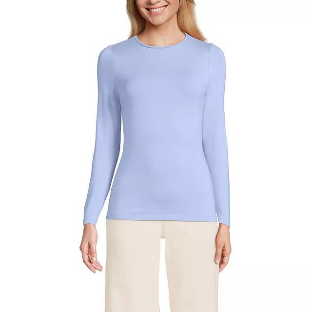 Petite Lands End Lightweight Jersey Skimming Long Sleeve Crewneck T-shirt, Womens Product Image