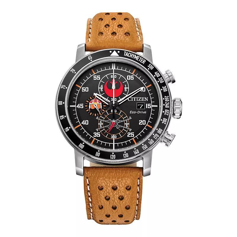 Citizen Mens Star Wars Collection Rebel Pilot Chronograph Orange Leather Strap Watch Product Image