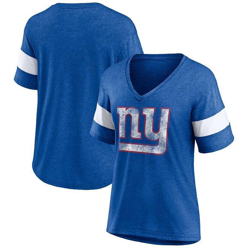 Womens Fanatics Branded Royal New York Giants Plus Size Logo V-Neck T-Shirt Product Image