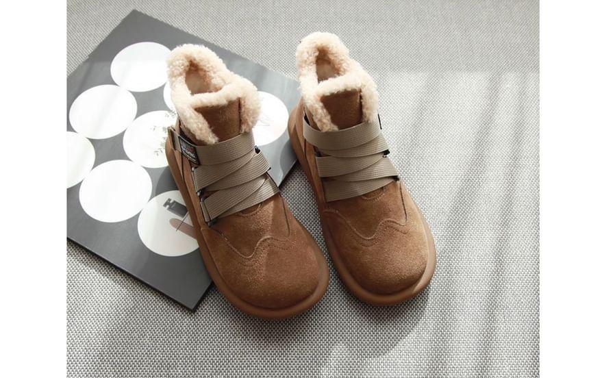 Platform Fluffy Trim Short Snow Boots Product Image