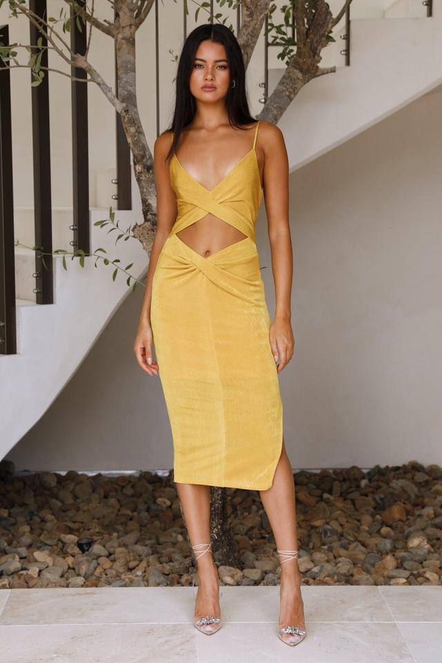 Fallin Into You Maxi Dress Yellow Product Image