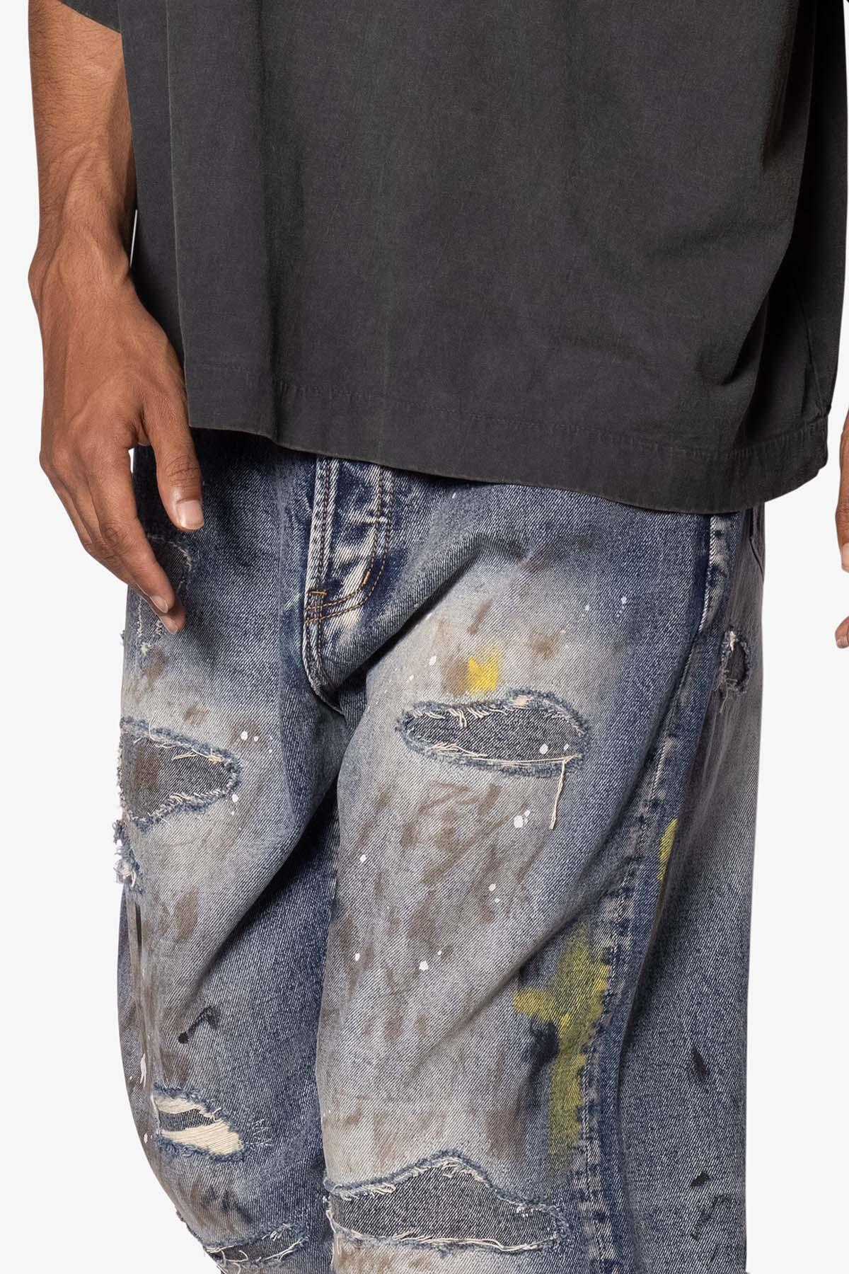 Ultra Baggy Overly Washed Denim - Blue Product Image