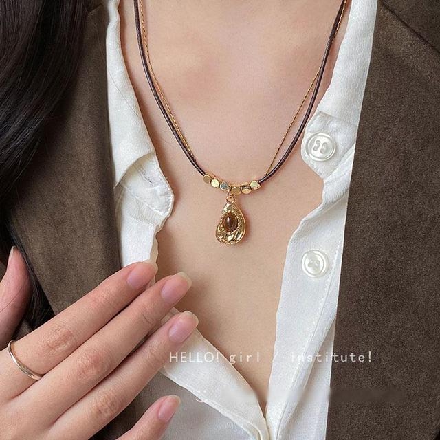 Gemstone Teardrop Necklace Product Image