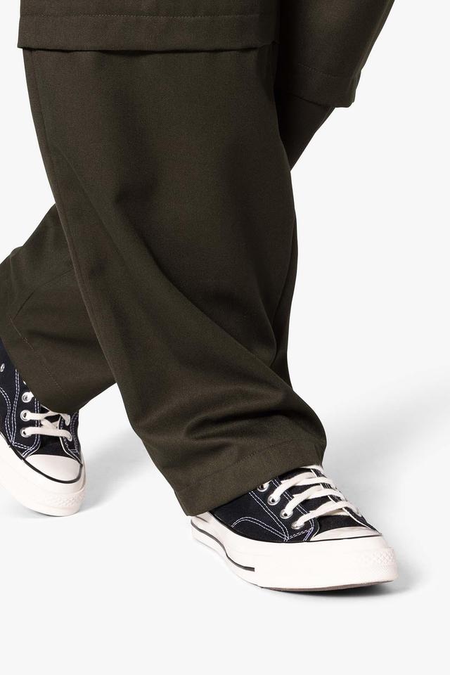 Brushed Twill Layered Pants - Olive Product Image