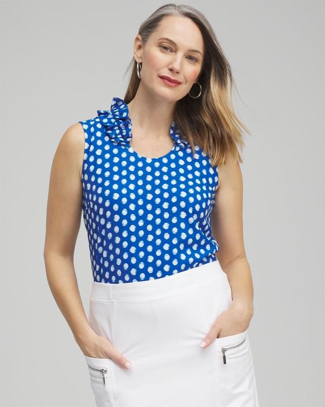 Zenergy® UPF Neema Dot Ruffle Tank Product Image