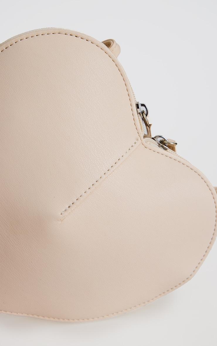 Cream Pu Heart Crossbody Bag Product Image