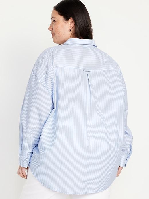 Oversized Button-Down Boyfriend Shirt Product Image