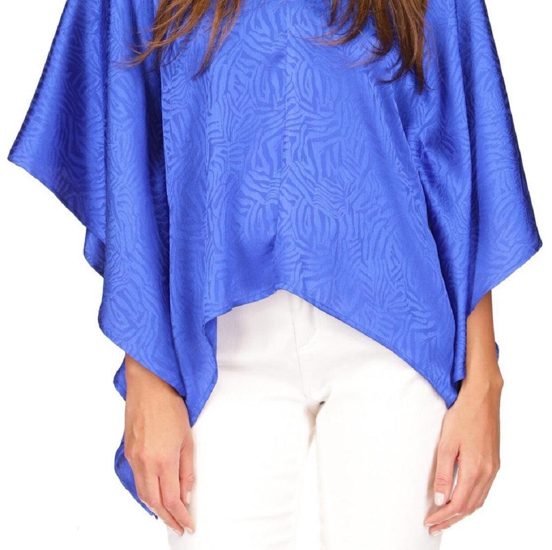 Michael Kors Women's Jacquard Handkerchief Hem Top Blue Size Small by Steals Female Product Image