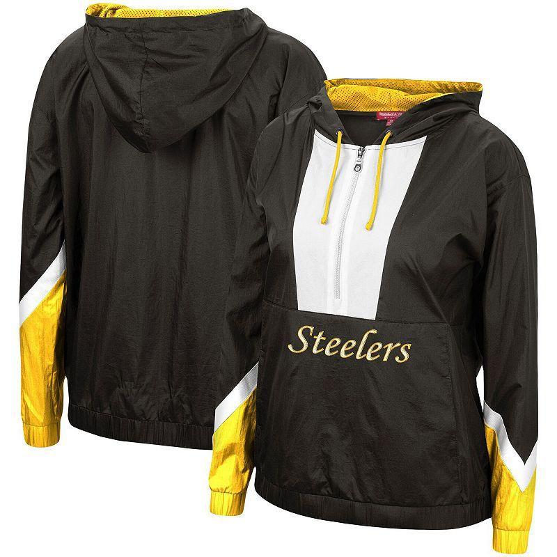 Womens Mitchell & Ness Pittsburgh Steelers Half-Zip Windbreaker Hoodie Product Image