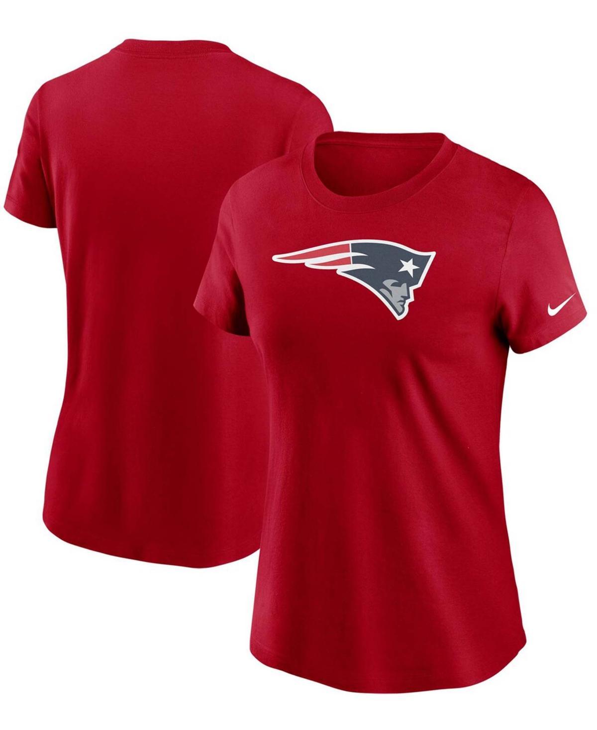 Womens Red New England Patriots Logo Essential T-shirt Product Image