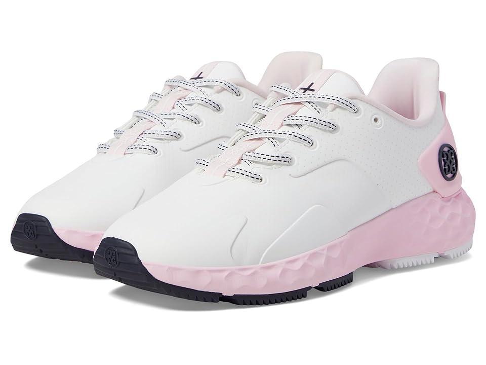 GFORE Women's MG4+ Perforated T.P.U. Contrast Stripe Golf Shoes (Snow/Blush) Women's Shoes Product Image