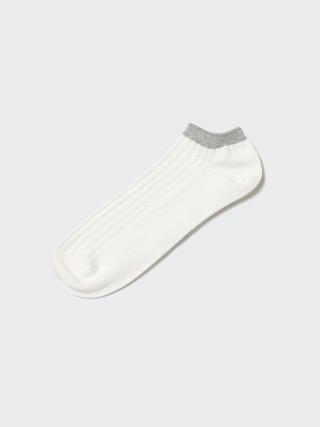 Mens Ribbed Short Socks White US8-US11 UNIQLO US Product Image